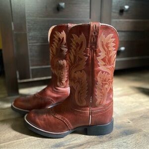 Justin Boots Tan Leather Western Boots cowboy cowgirl